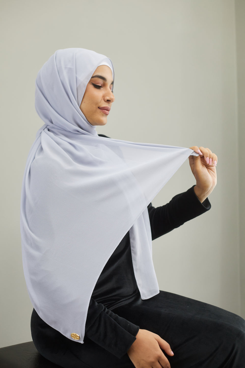 Ice Blue Chiffon Scarf