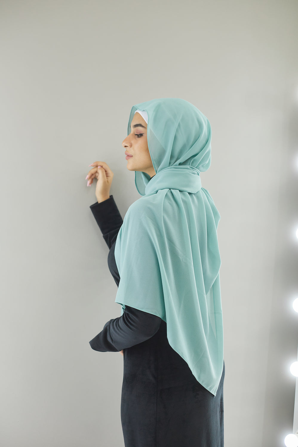 Turquoise Chiffon Scarf