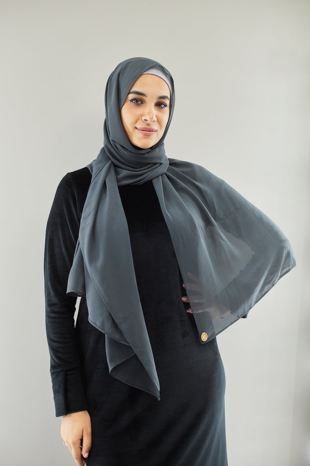 وشاح شيفون Gris De Bruxelles