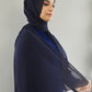 British Blue Chiffon Scarf