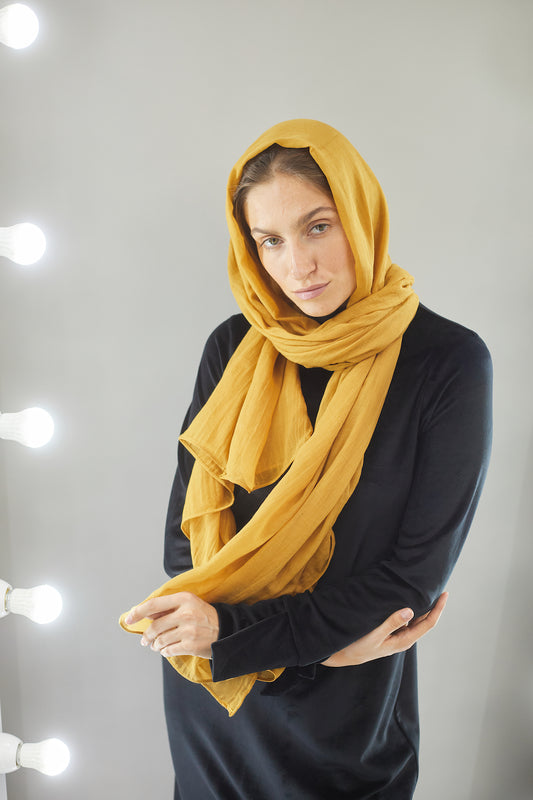 Mustard Linen Scarf