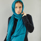 Coral Blue Linen Scarf