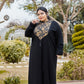 Black Abaya With Front Print