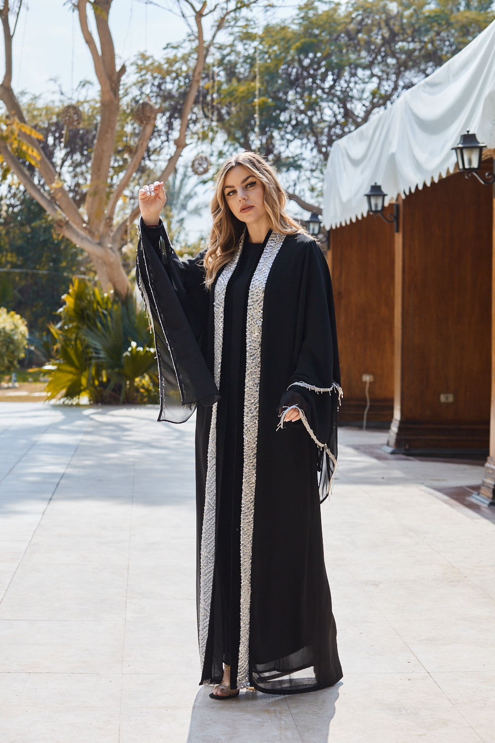 Silver Embroidered Kaftan