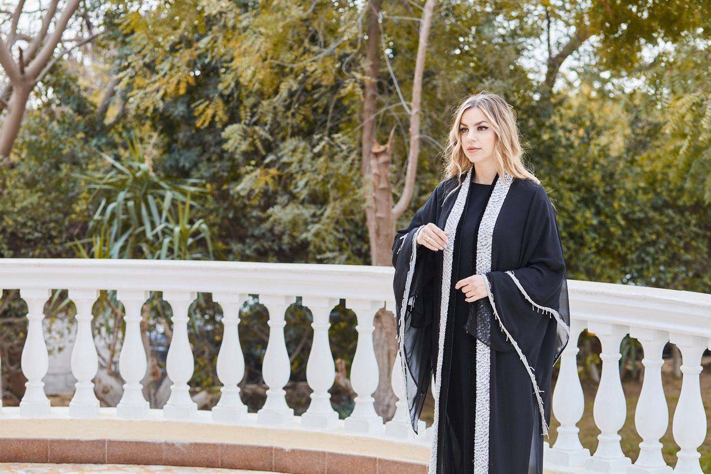 Silver Embroidered Kaftan