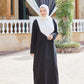 Black Abaya With Front Print