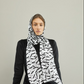 White x Black Brand-Printed Scarf