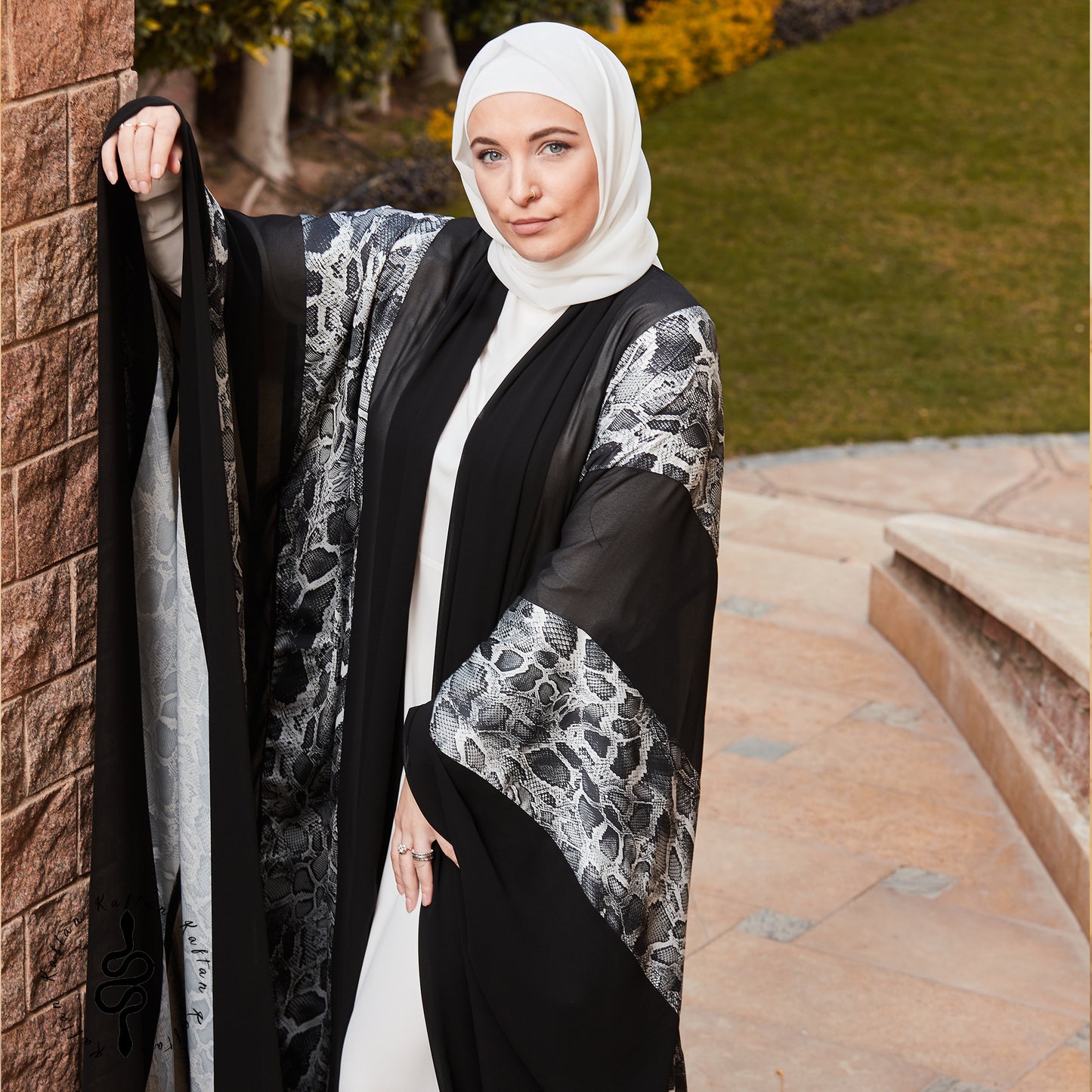 SNAKE SILK & CHIFFON KAFTAN