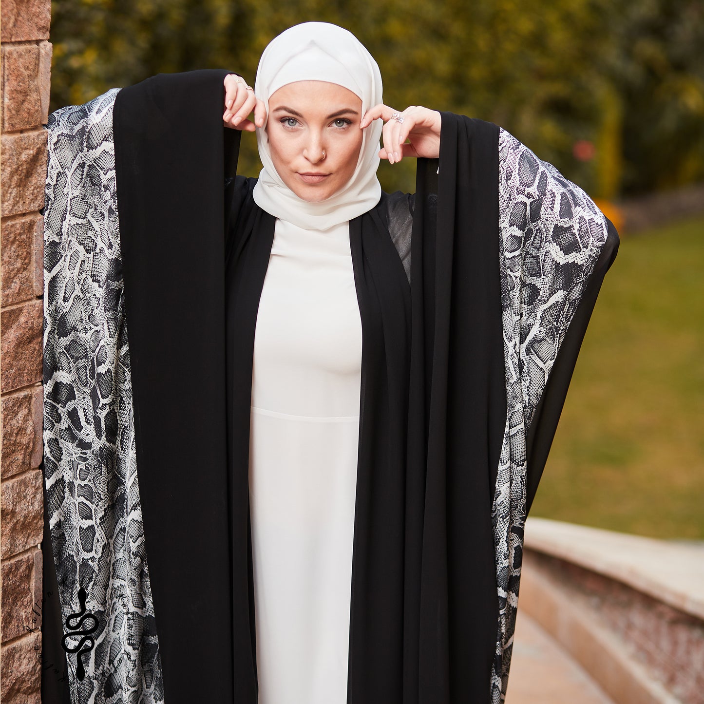 SNAKE SILK & CHIFFON KAFTAN