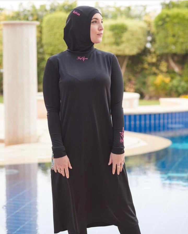 الفستان البوركيني الطويل (أسود)