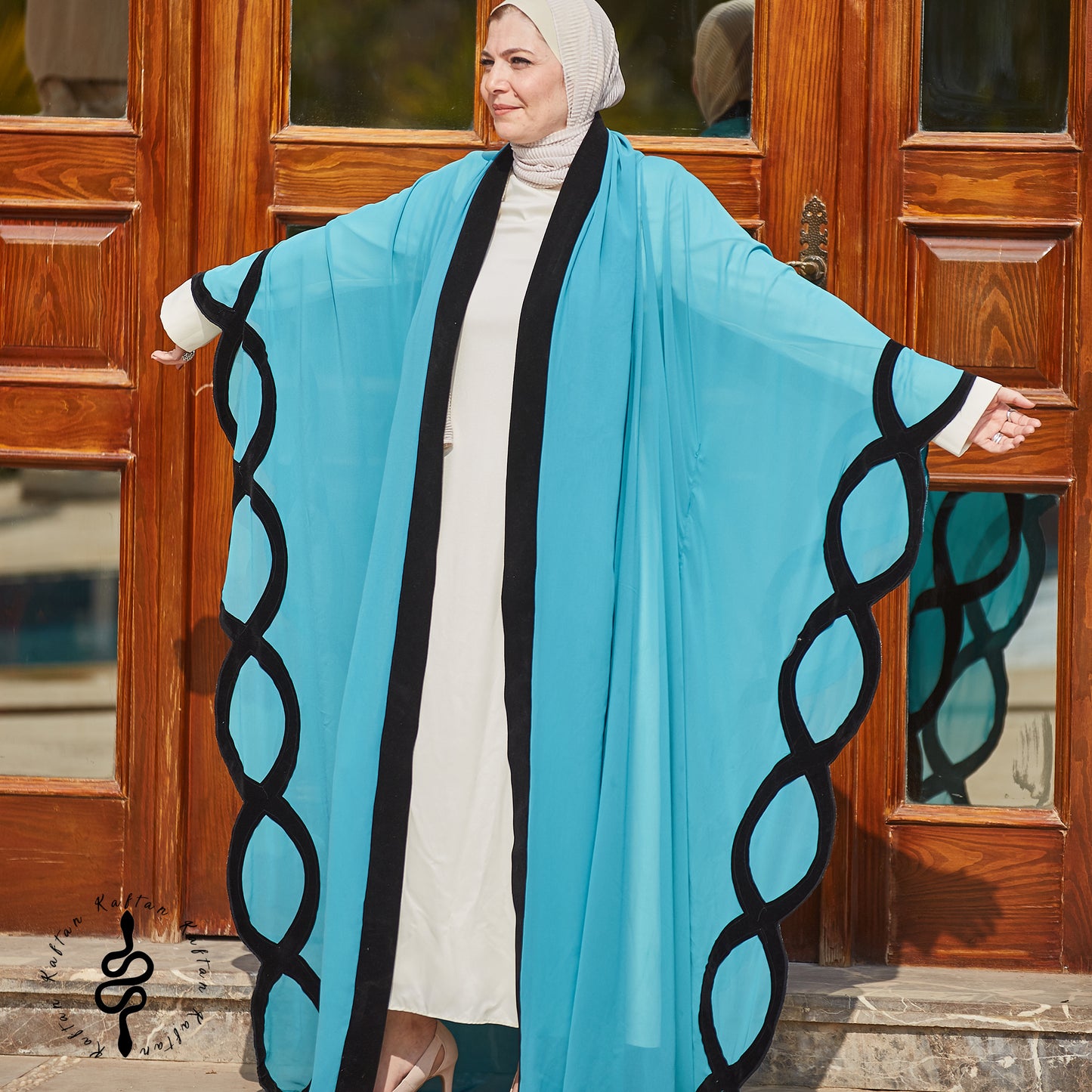 Round Velvet Pattern Kaftan