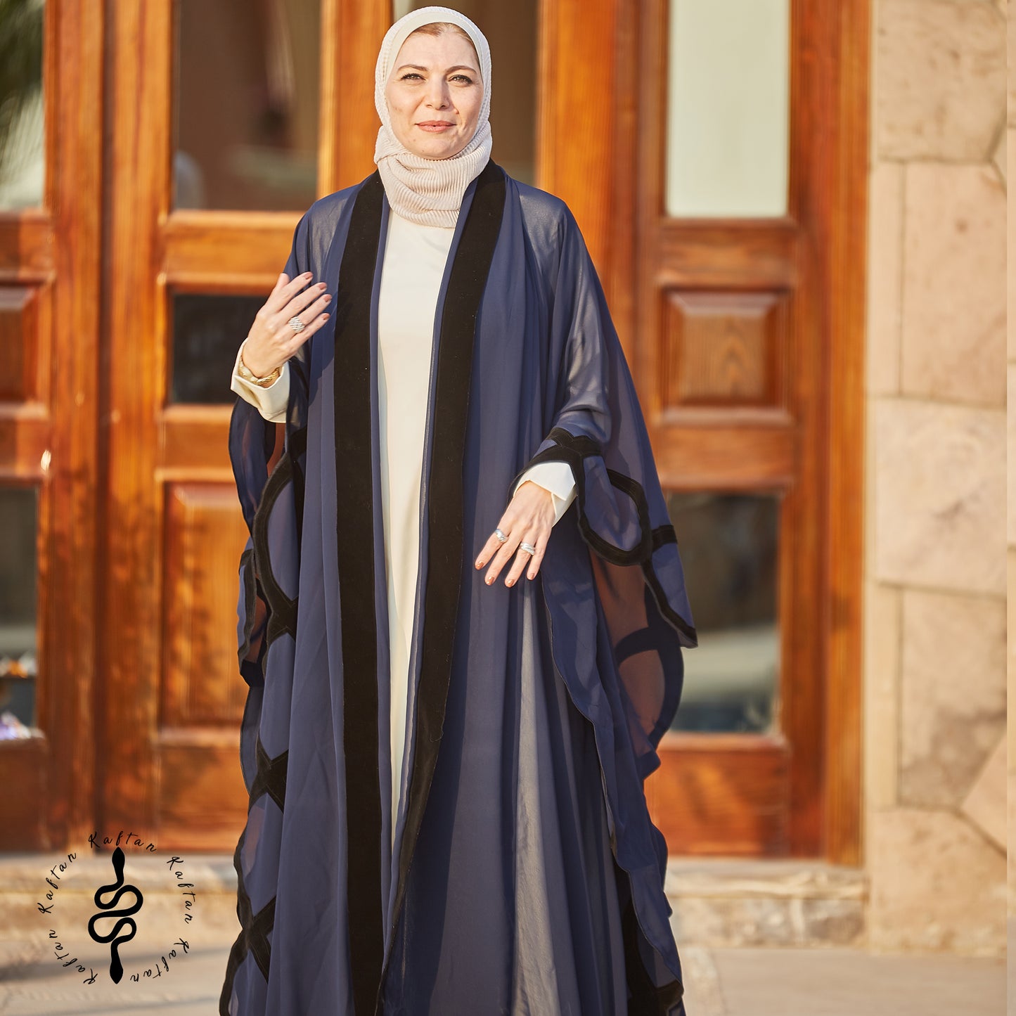 Round Velvet Pattern Kaftan