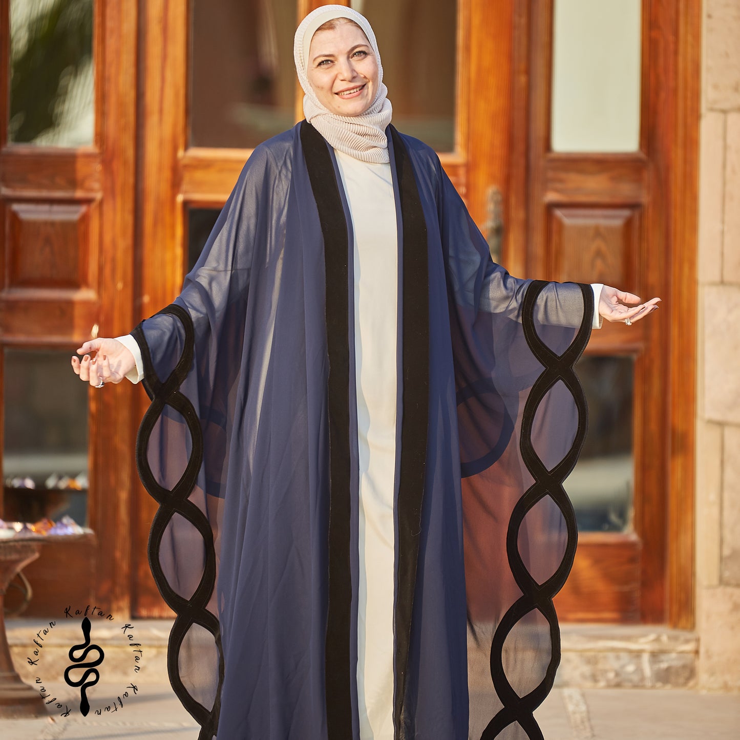 Round Velvet Pattern Kaftan